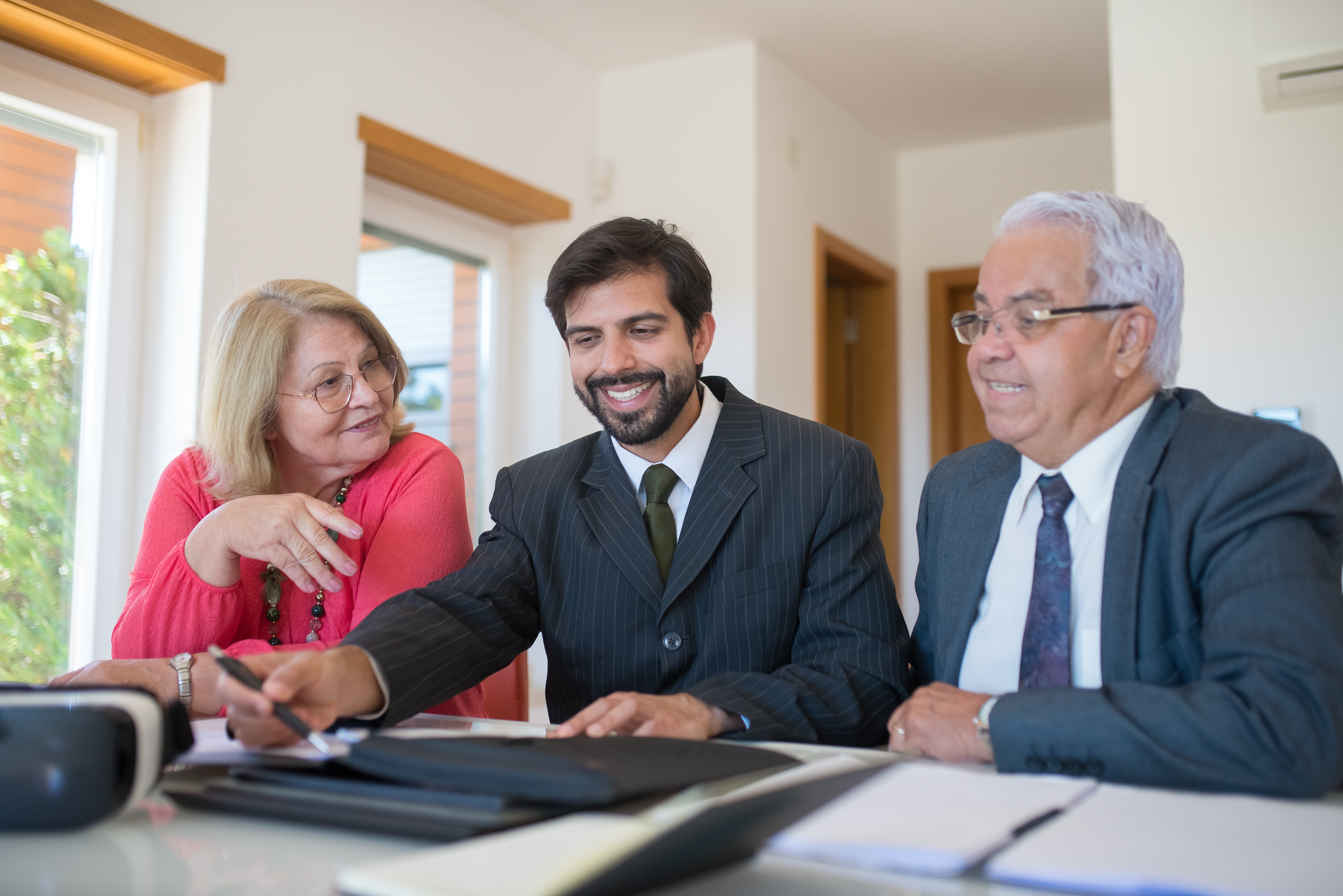 Salesman having a meeting with clients