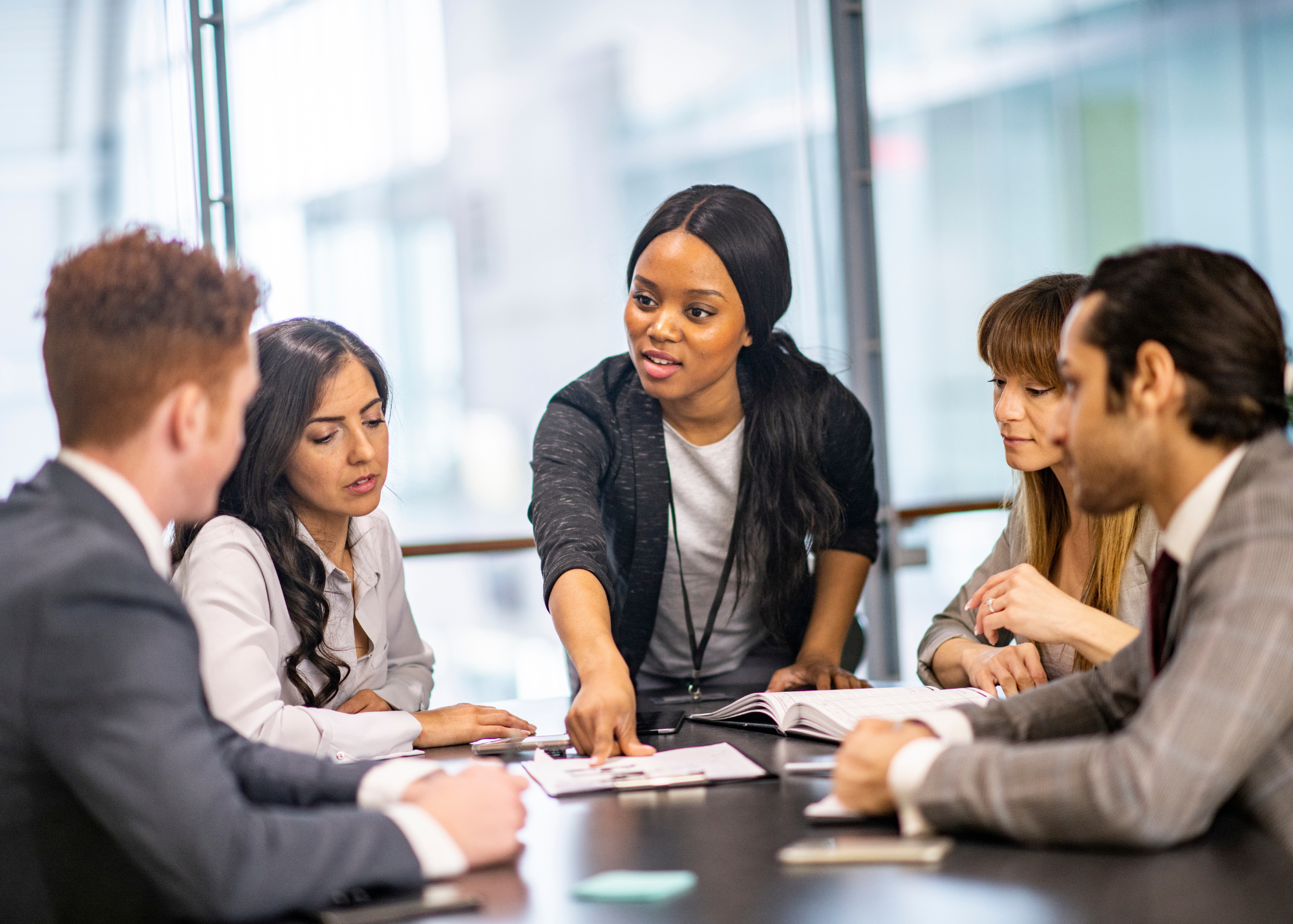 Woman leading a meeting